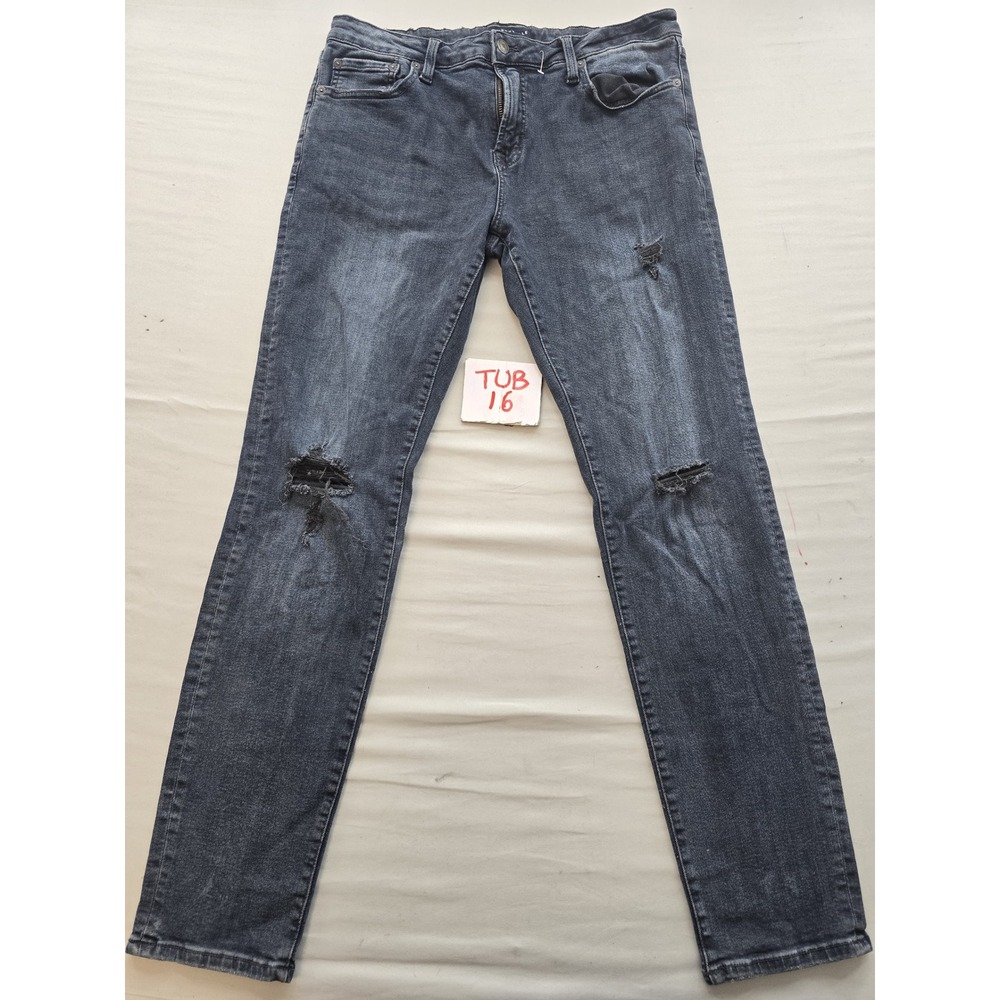 Aeropostale Mens Super Skinny Distressed Jeans 34x32 Dark Wash Charcoal Gray